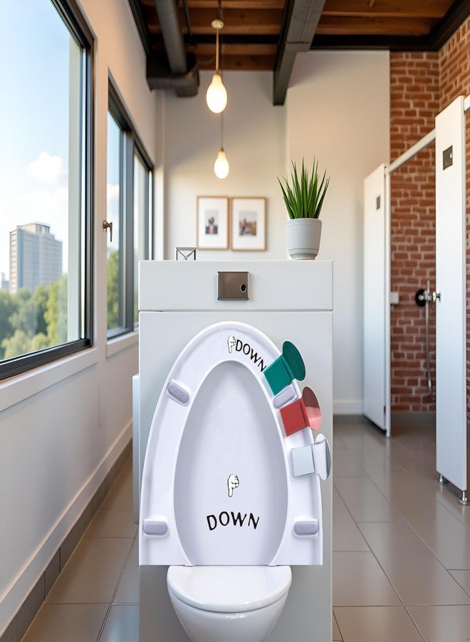 Bwexxt 3Pcs Toilet Seat Lifter with 1Pc Toilet Seat Stickers Decals, Holder Lift Tools Bathroom for Home,Hotel,Office,Restaurant, Public, Lid Decals Convenient Set: Accessories - Image 5